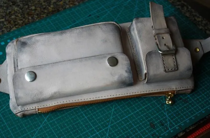 Handmade Leather Fanny Pack Mens Waist Bag Hip Pack Belt Bag Bumbag for Men