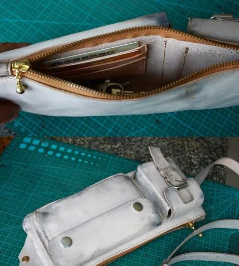 Handmade Leather Fanny Pack Mens Waist Bag Hip Pack Belt Bag Bumbag for Men