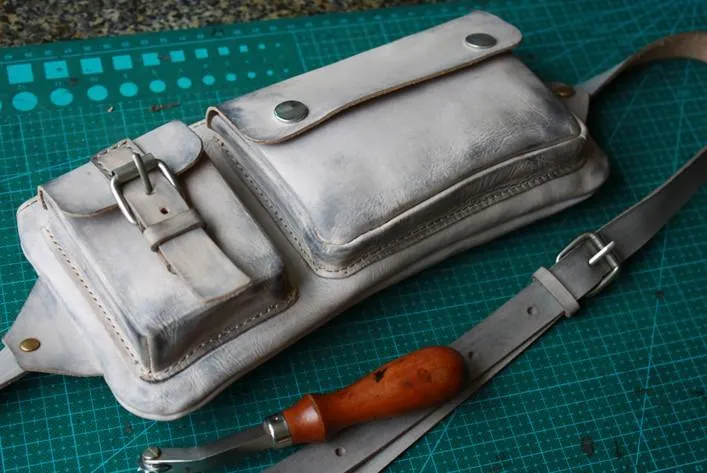 Handmade Leather Fanny Pack Mens Waist Bag Hip Pack Belt Bag Bumbag for Men