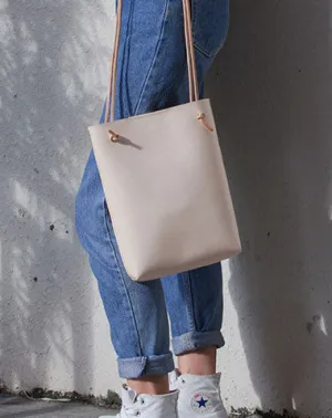 Handmade Leather Long Strap Womens Bucket Tote Purse Shoulder Tote Bag for Women cheap online