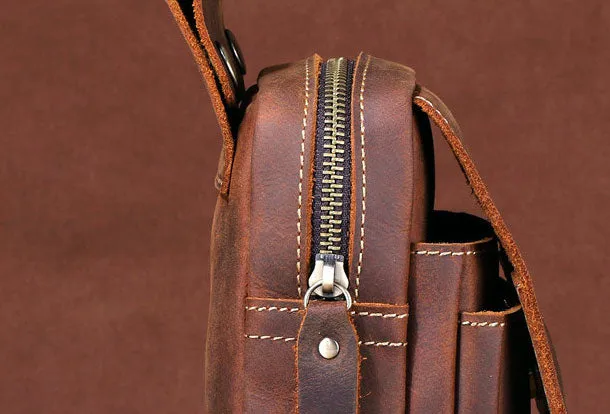 HANDMADE LEATHER MENS WAIST BAG HIP PACK BELT BAG FANNY PACK BUMBAG FOR MEN