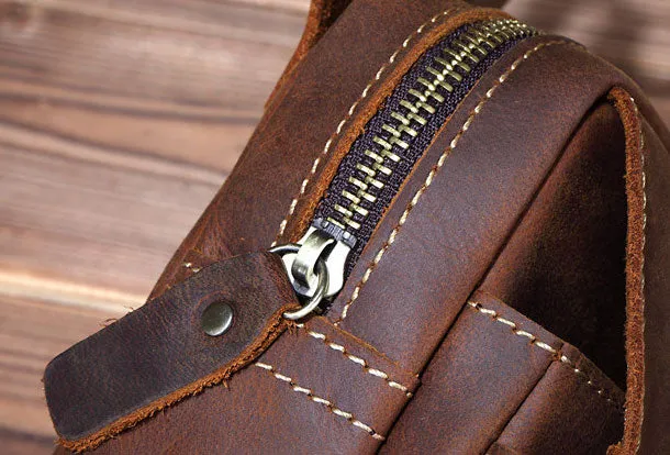 HANDMADE LEATHER MENS WAIST BAG HIP PACK BELT BAG FANNY PACK BUMBAG FOR MEN