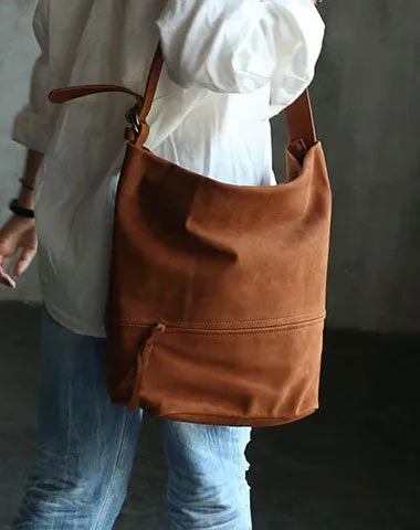 Handmade LEATHER WOMENs Bucket Crossbody Purse Barrel SHOULDER BAG FOR WOMEN cheap online