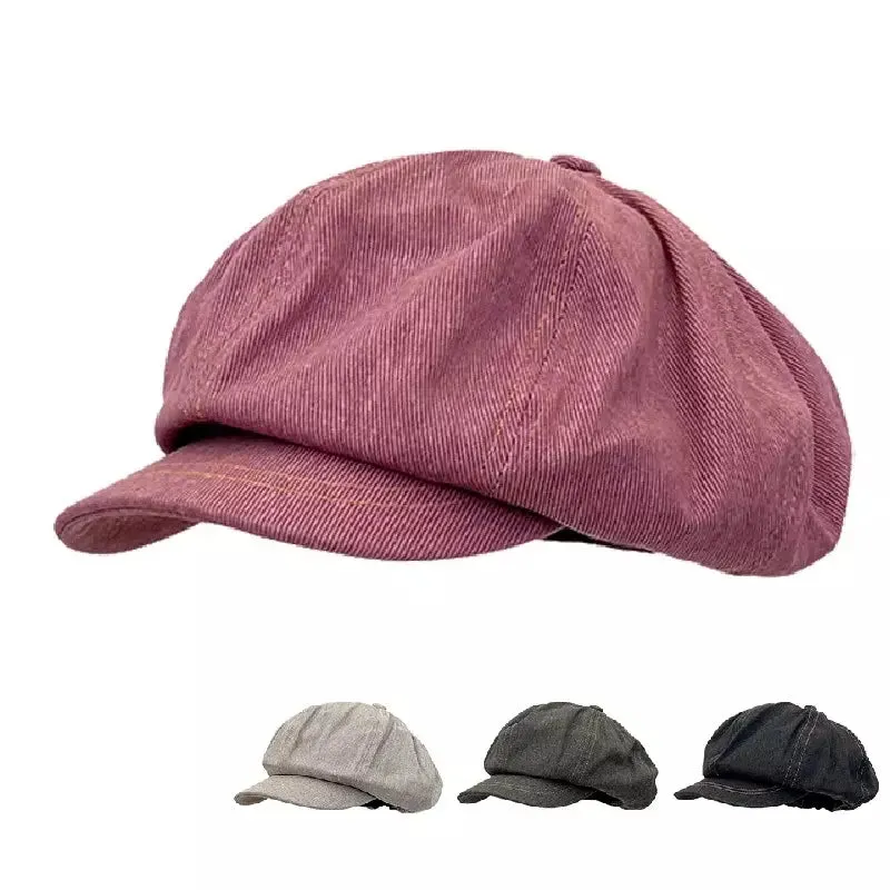 Harrisburg Vintage Newsboy Cap stylish boater hat with ribbon on model
