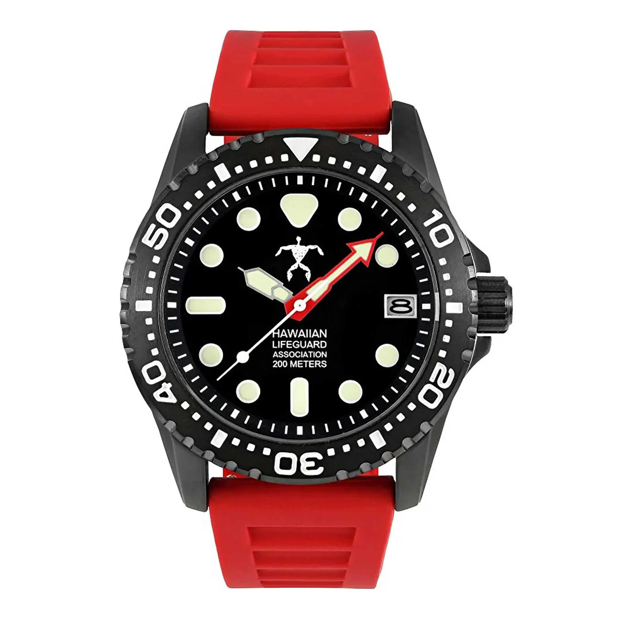 Hawaiian Lifeguard Association Men's Watch - Date Rotating Bezel Black Case | HLA 5412 Luxury Quartz Watch Quartz Watch Sale
