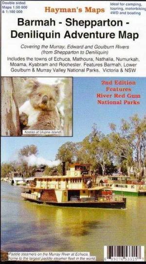 Hayman's Barmah - Shepparton - Deniliquin camp map guide sale waterproof hiking map topographic camping map
