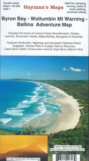 Hayman's Byron Bay - Wollumbin Mt Warning - Ballina Adventure Map camp map guide sale waterproof hiking map topographic camping map