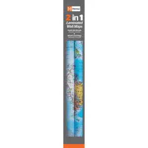 Hema 2 in 1 Twin Pack - Australia and World Wall Maps camp map guide sale waterproof hiking map topographic camping map