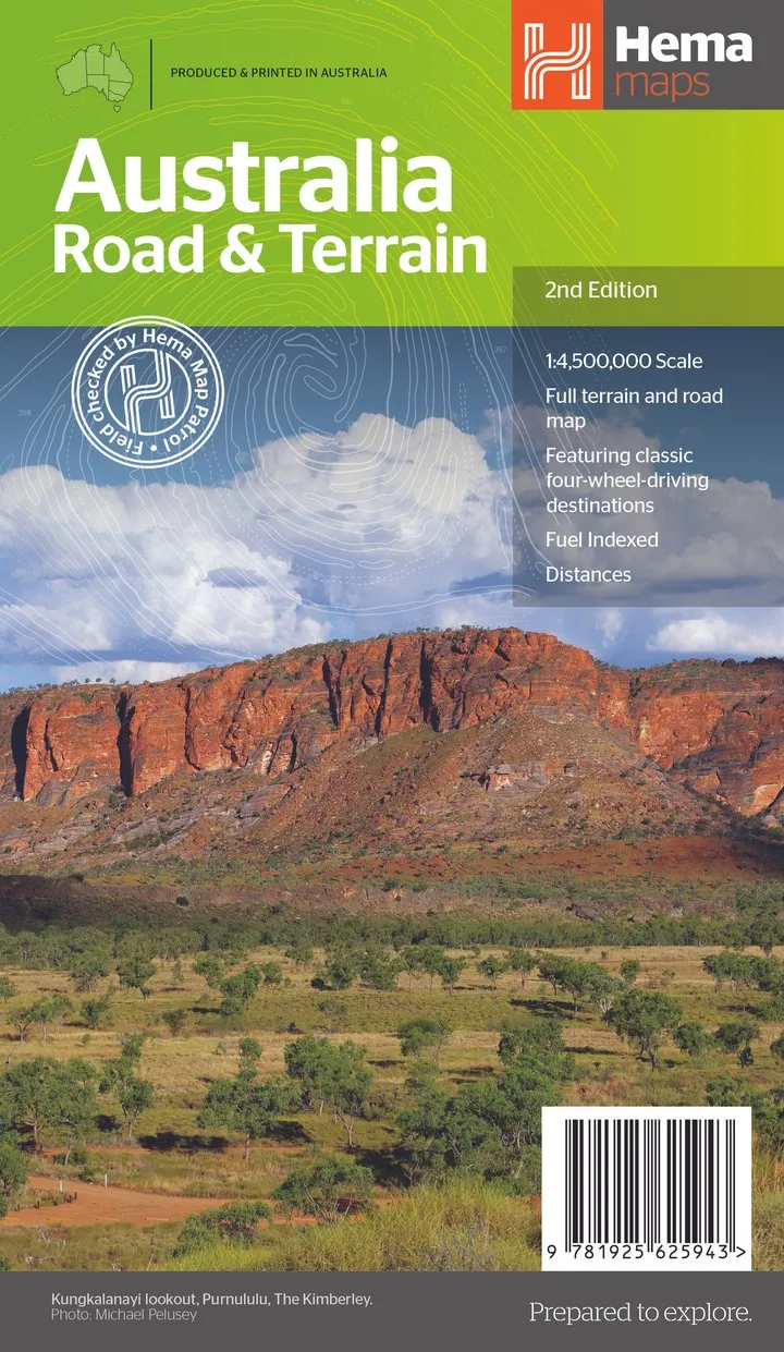 Hema Australia Road & Terrain Map camp map guide sale waterproof hiking map topographic camping map