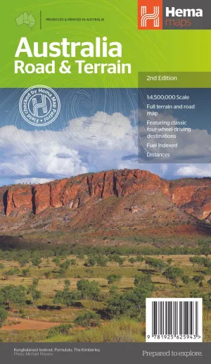Hema Australia Road & Terrain Map camp map guide sale waterproof hiking map topographic camping map