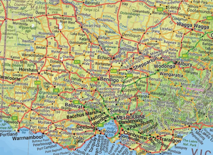 Hema Australia Road & Terrain Map