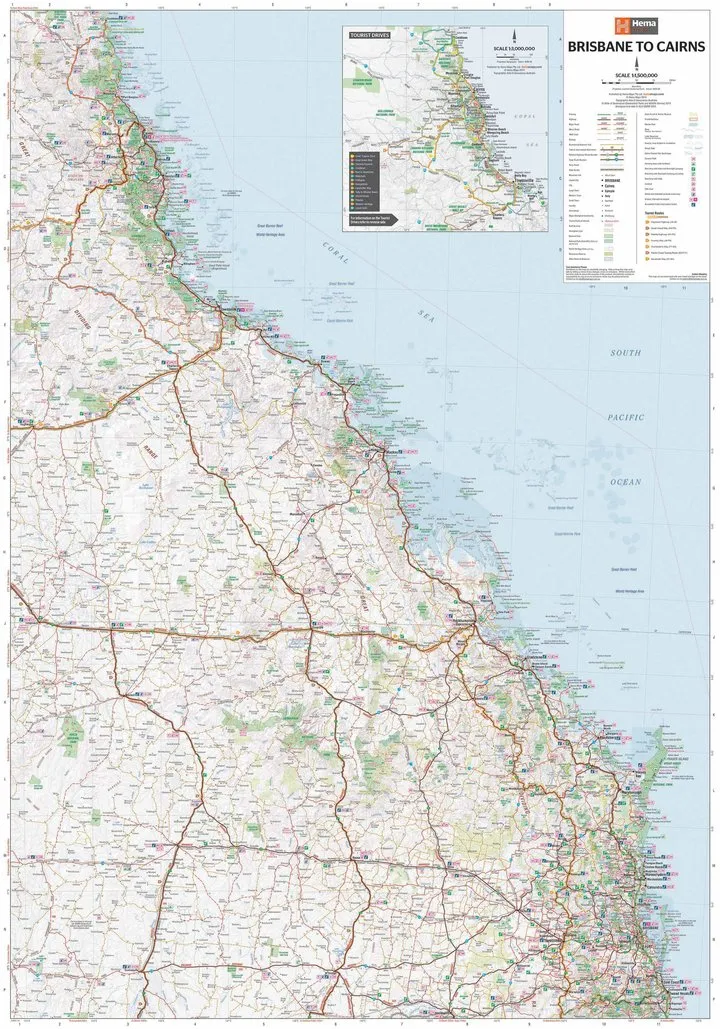 Hema Brisbane to Cairns Map