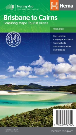 Hema Brisbane to Cairns Map camp map guide sale waterproof hiking map topographic camping map