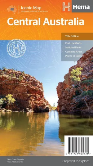 Hema Central Australia Map 11th Edition camp map guide sale waterproof hiking map topographic camping map