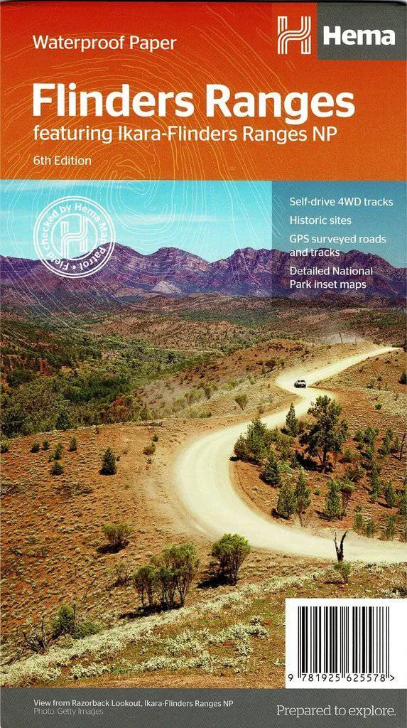 Hema Flinders Ranges Map 6th Edition camp map guide sale waterproof hiking map topographic camping map