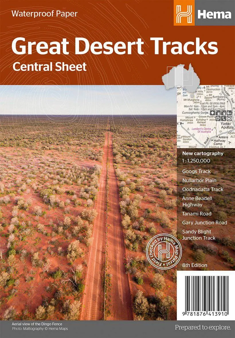 Hema Great Desert Tracks Central Sheet camp map guide sale waterproof hiking map topographic camping map