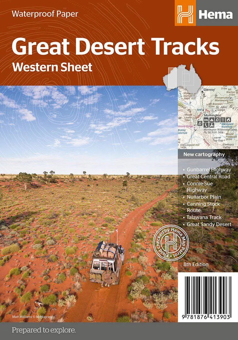 Hema Great Desert Tracks Western Sheet camp map guide sale waterproof hiking map topographic camping map