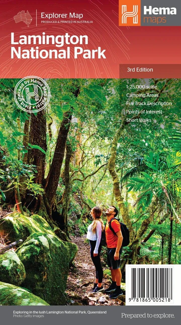 Hema Lamington National Park Map camp map guide sale waterproof hiking map topographic camping map