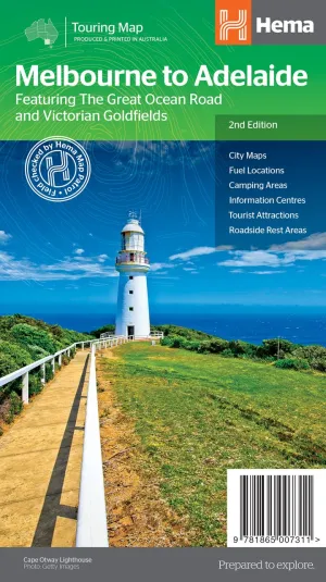Hema Melbourne to Adelaide Map camp map guide sale waterproof hiking map topographic camping map