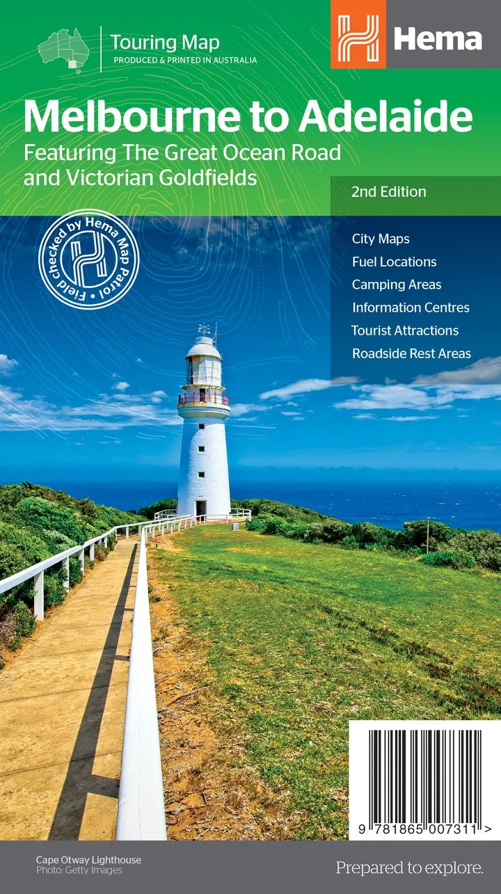Hema Melbourne to Adelaide Map camp map guide sale waterproof hiking map topographic camping map