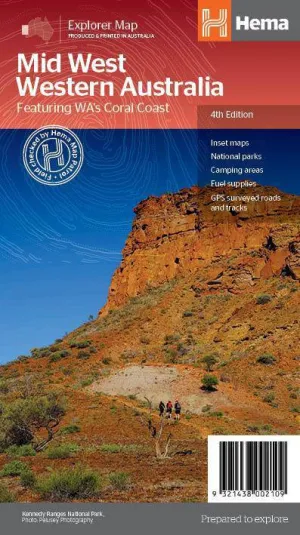Hema Mid West Western Australia Map 4th Edition camp map guide sale waterproof hiking map topographic camping map