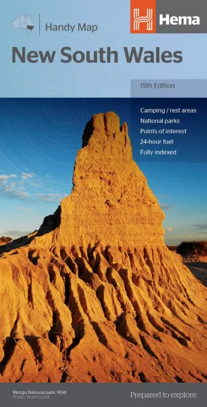 Hema New South Wales Handy Map camp map guide sale waterproof hiking map topographic camping map