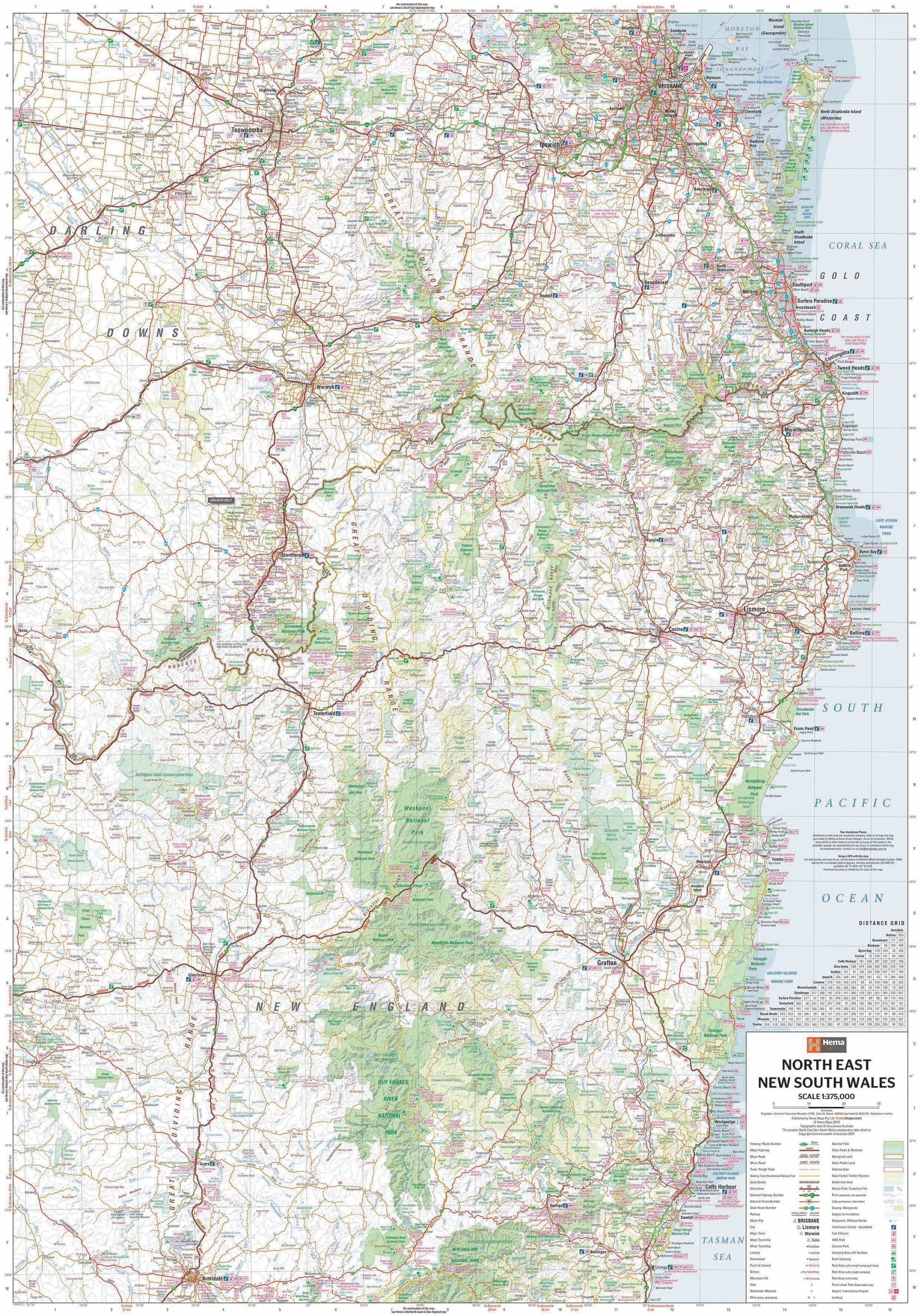 Hema North East New South Wales Map