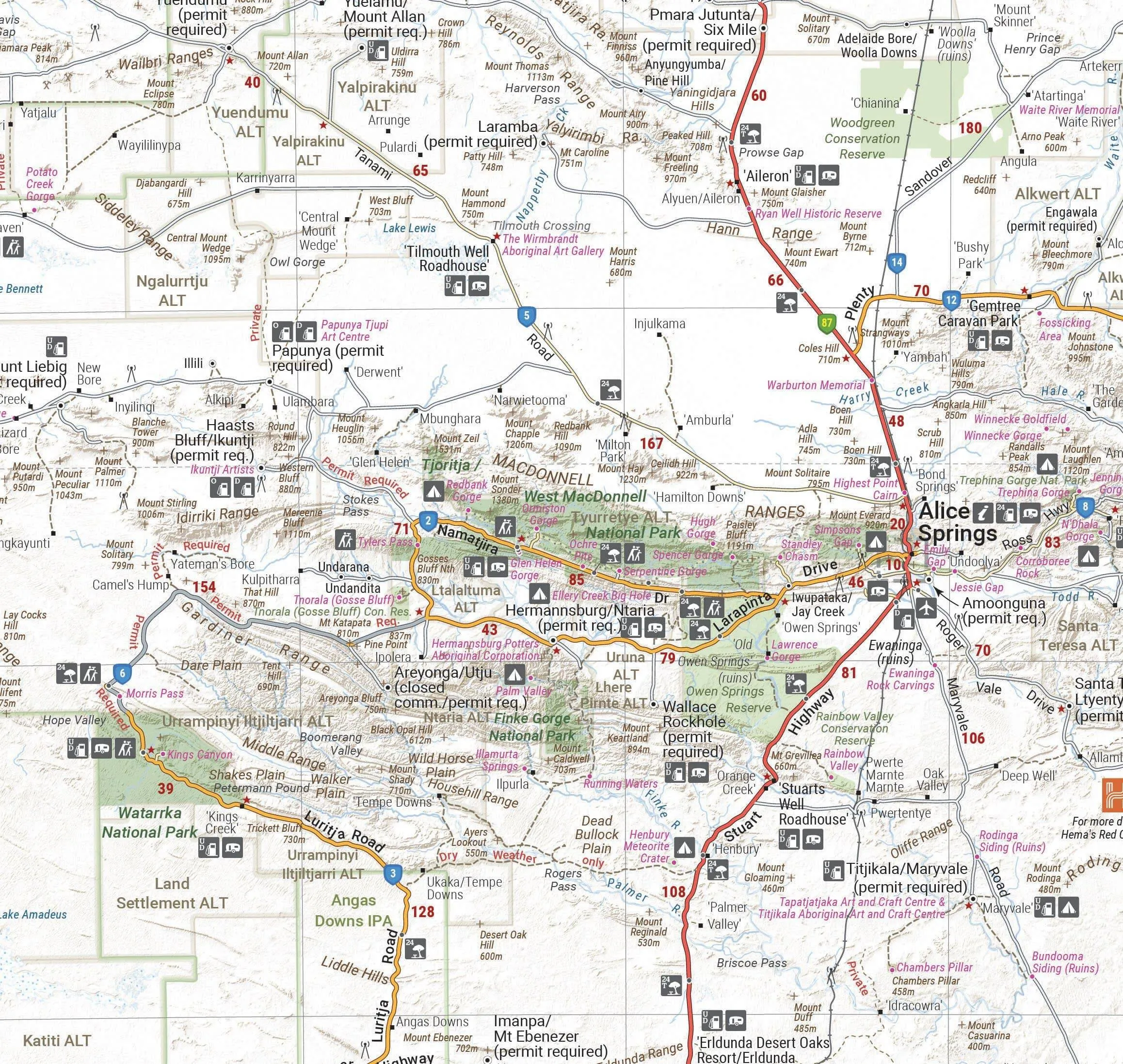 Hema Northern Territory State Map