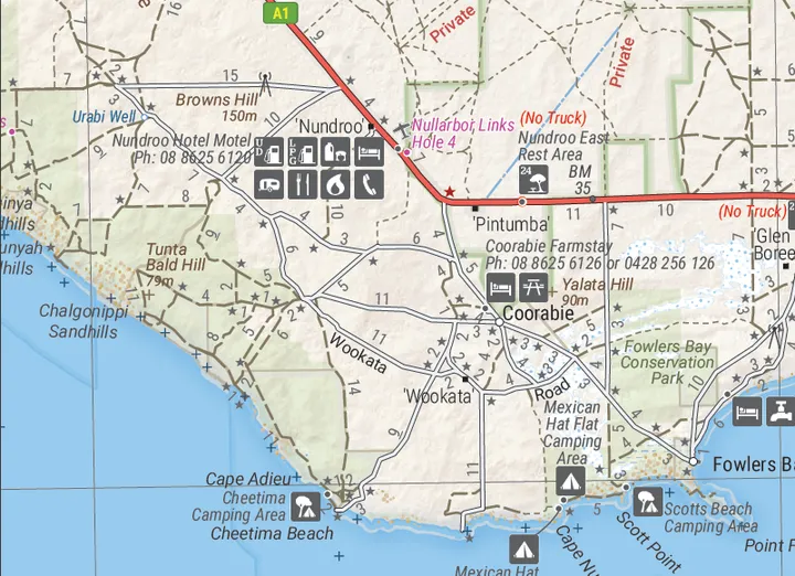 Hema Nullarbor Plain - Eastern Map - Border Village to Port Pirie