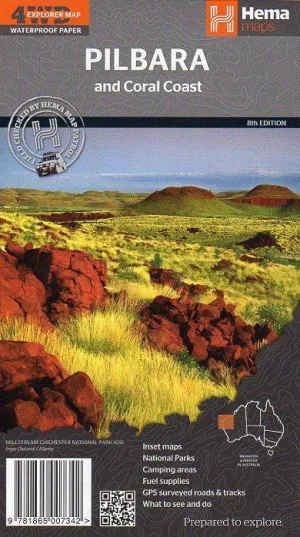 Hema Pilbara and Coral Coast Map camp map guide sale waterproof hiking map topographic camping map
