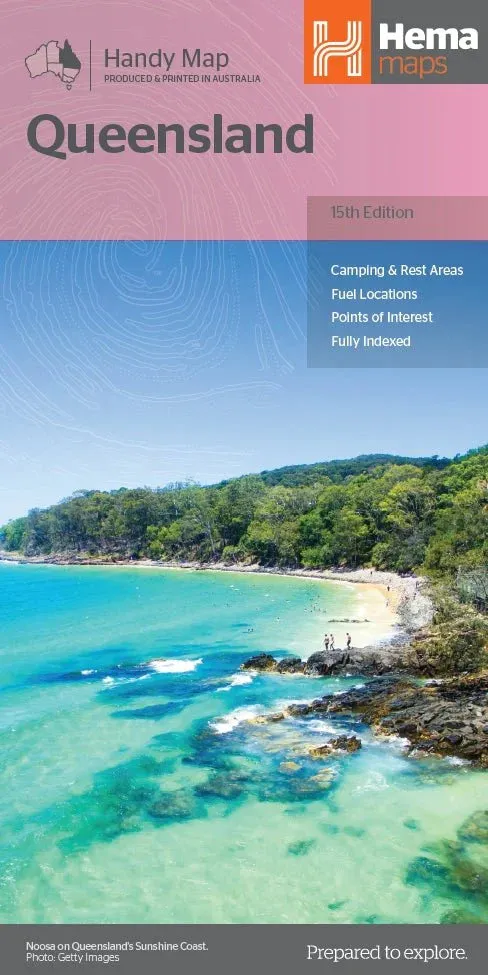 Hema Queensland Handy Map camp map guide sale waterproof hiking map topographic camping map