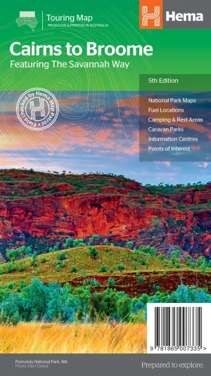 Hema Savannah Way - Cairns to Broome Map camp map guide sale waterproof hiking map topographic camping map