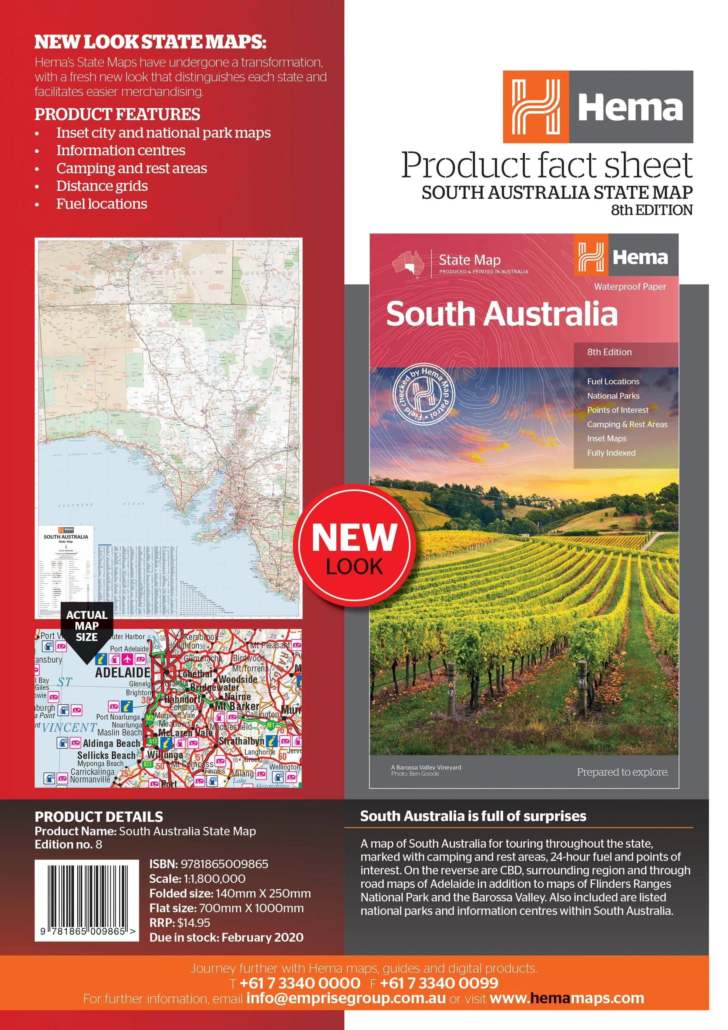 Hema South Australia State Map