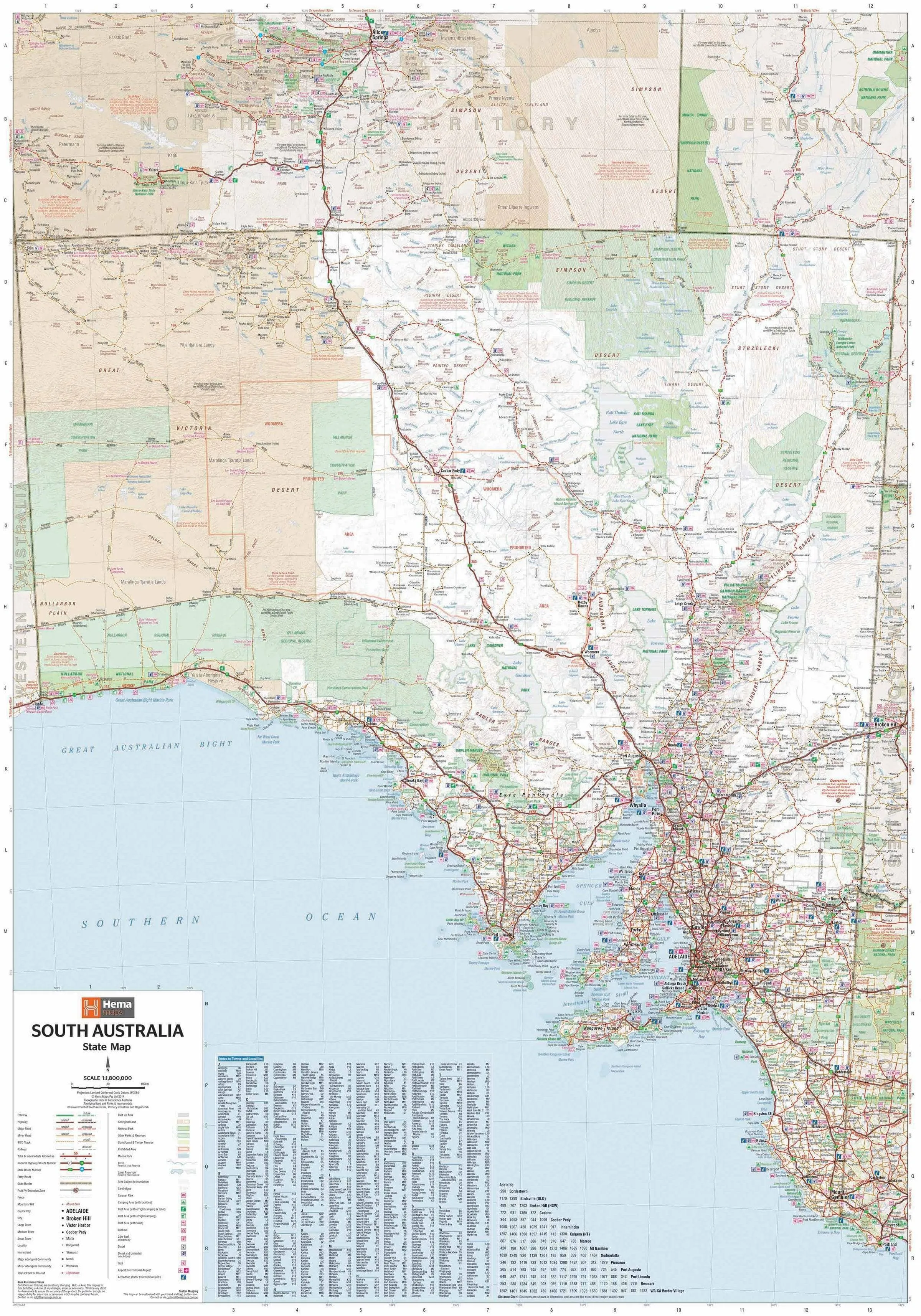 Hema South Australia State Map