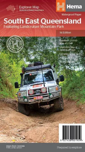 Hema South East Queensland featuring Landcruiser Mountain Park Map camp map guide sale waterproof hiking map topographic camping map