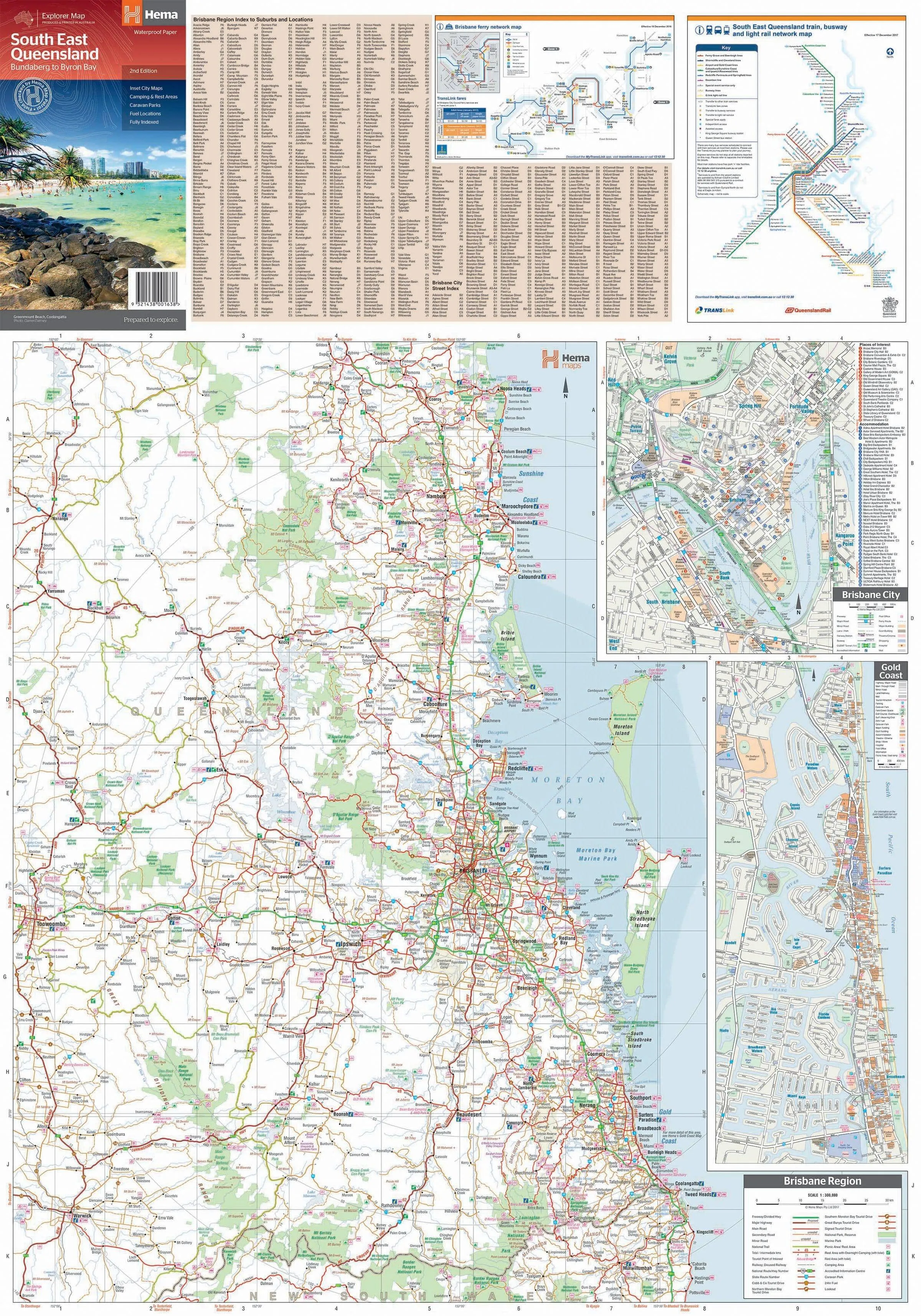 Hema South East Queensland Map Bundaberg to Byron Bay