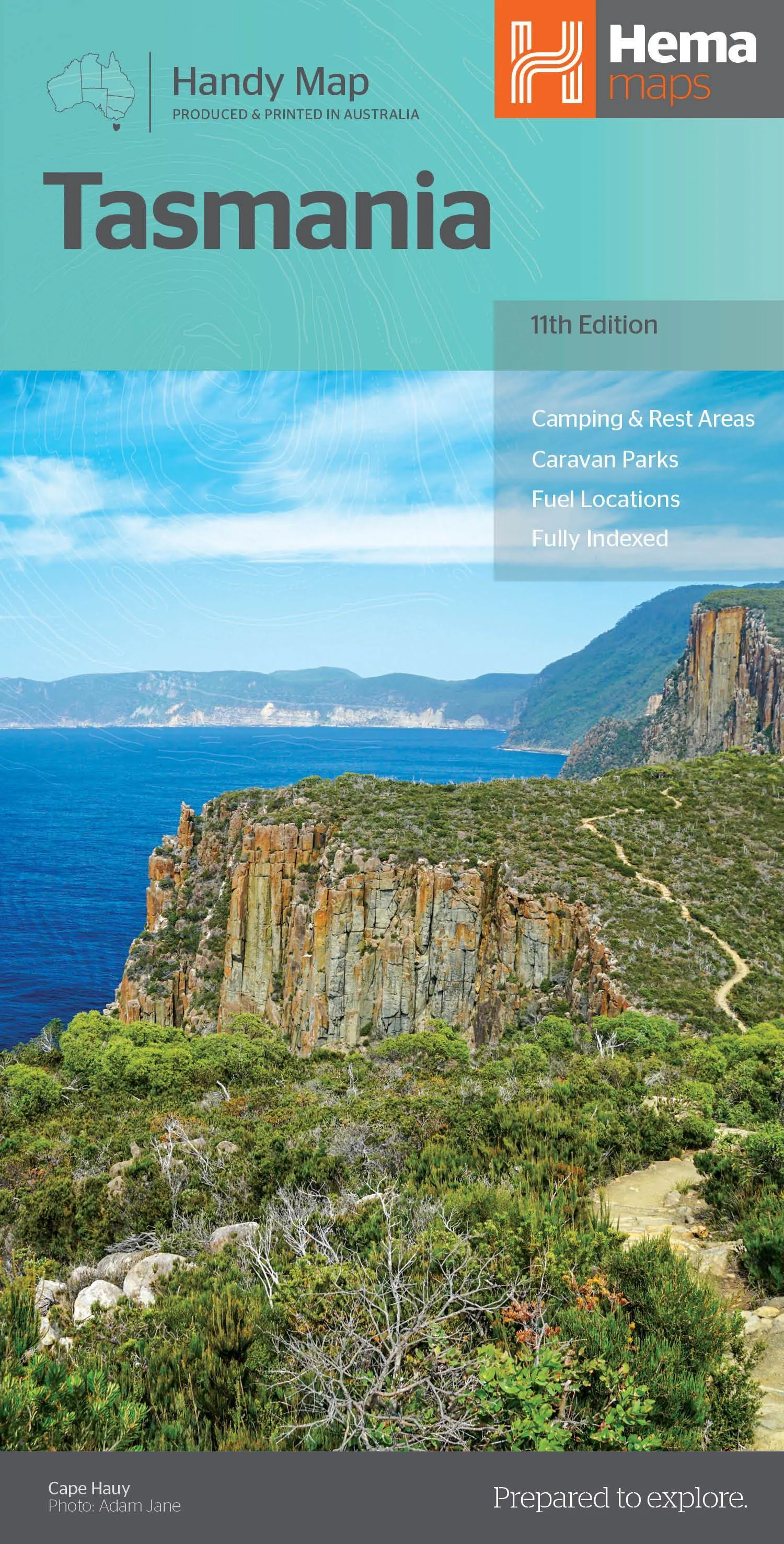 Hema Tasmania Handy Map camp map guide sale waterproof hiking map topographic camping map