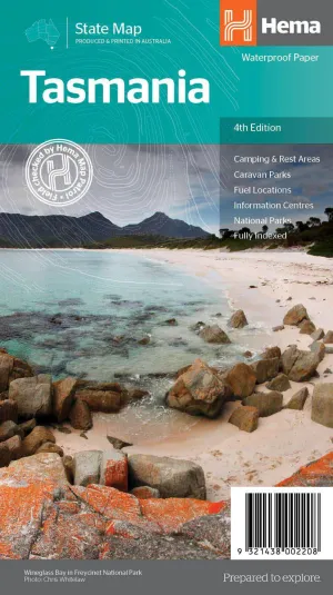 Hema Tasmania State Map camp map guide sale waterproof hiking map topographic camping map