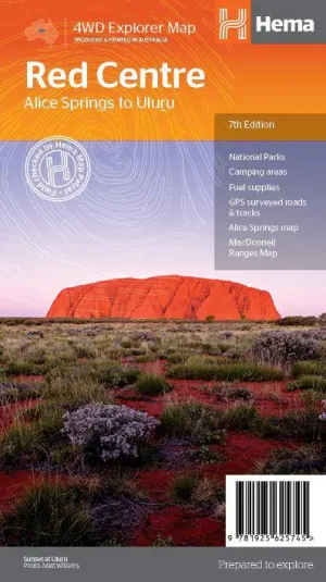 Hema The Red Centre Map camp map guide sale waterproof hiking map topographic camping map