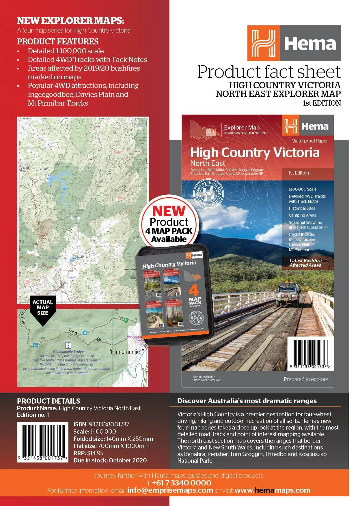 Hema The Victorian High Country - North Eastern Map 1st Edition