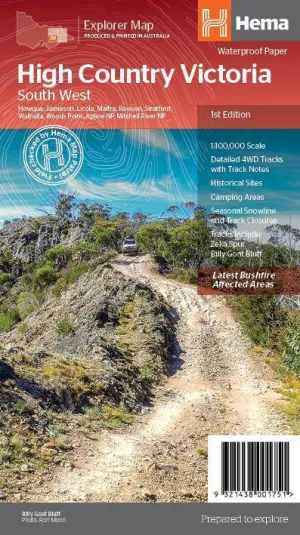 Hema The Victorian High Country - South Western Map 1st Edition camp map guide sale waterproof hiking map topographic camping map