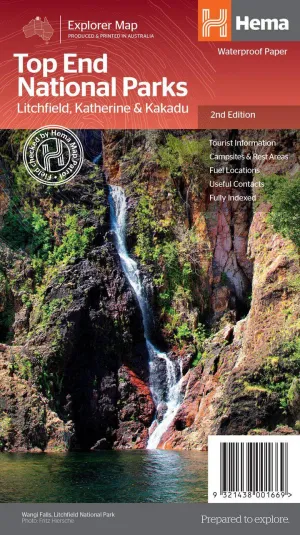 Hema Top End National Parks Map: Litchfield, Katherine & Kakadu 2th Edition camp map guide sale waterproof hiking map topographic camping map