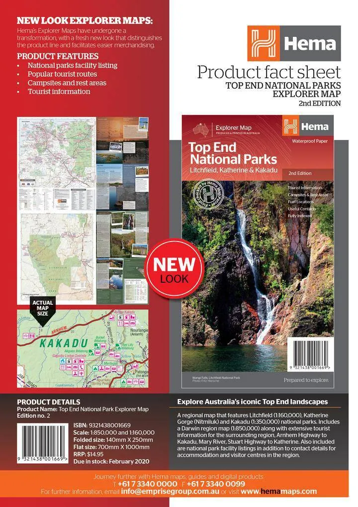 Hema Top End National Parks Map: Litchfield, Katherine & Kakadu 2th Edition