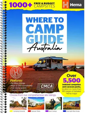 Hema Where to Camp Guide camp map guide sale waterproof hiking map topographic camping map
