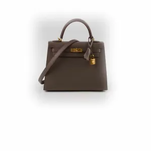 Hermes Kelly 25 Epsom GHW Etain Y Stamp Top Handle Bags Cheap