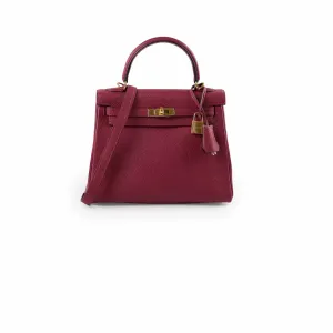 Hermes Kelly 25 Togo Rouge Grenat C Stamp 2018 Top Handle Bags Cheap