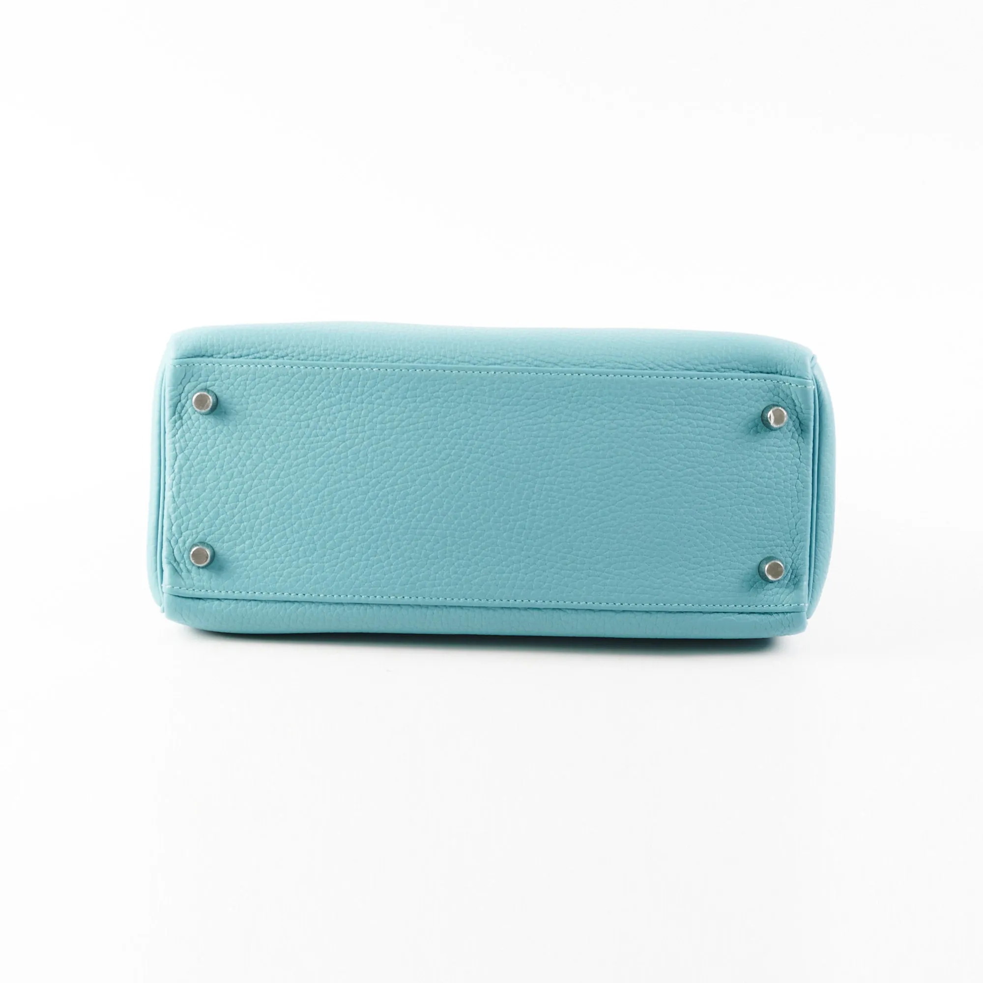Hermes Kelly 28 Clemence Blue Atol