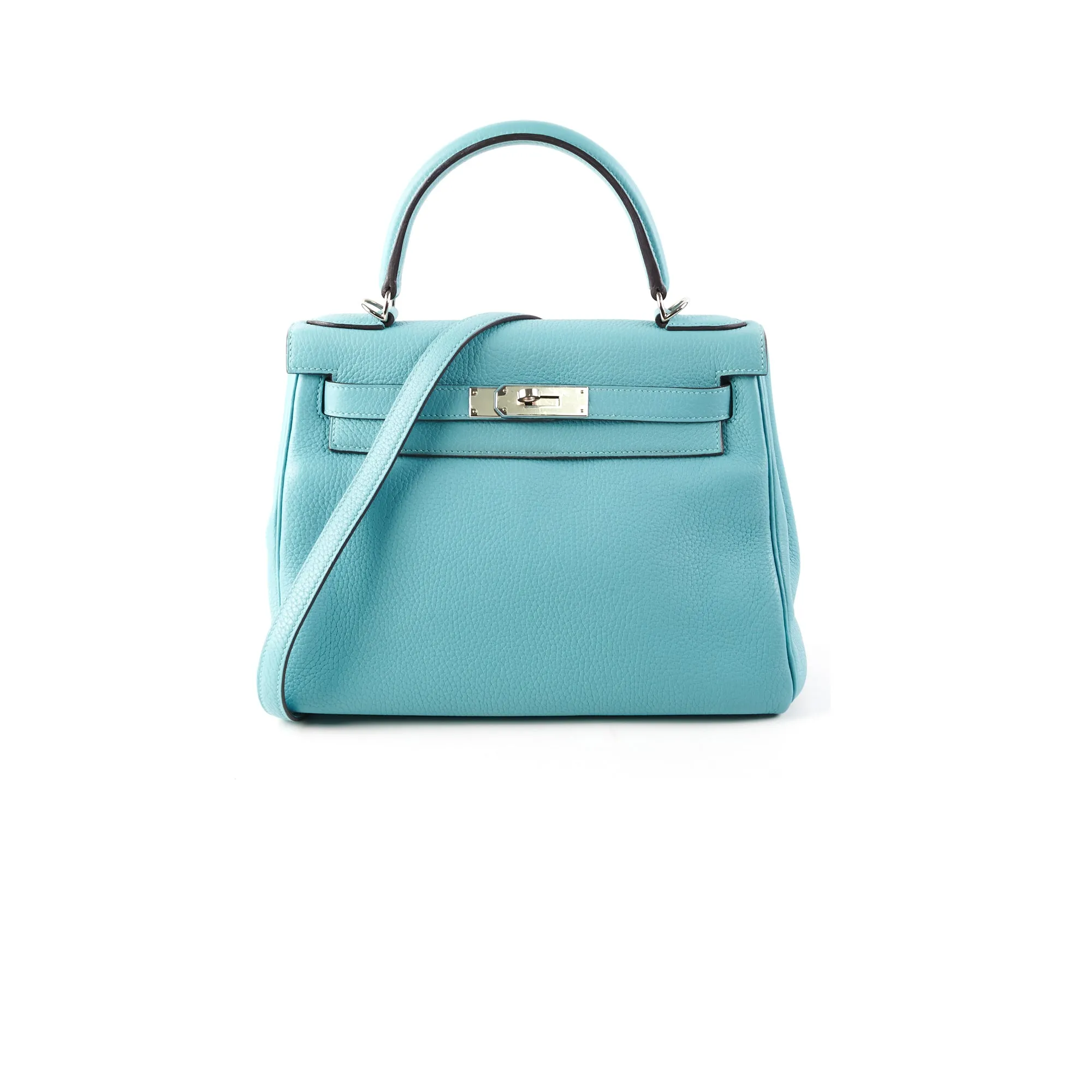 Hermes Kelly 28 Clemence Blue Atol Top Handle Bags Cheap