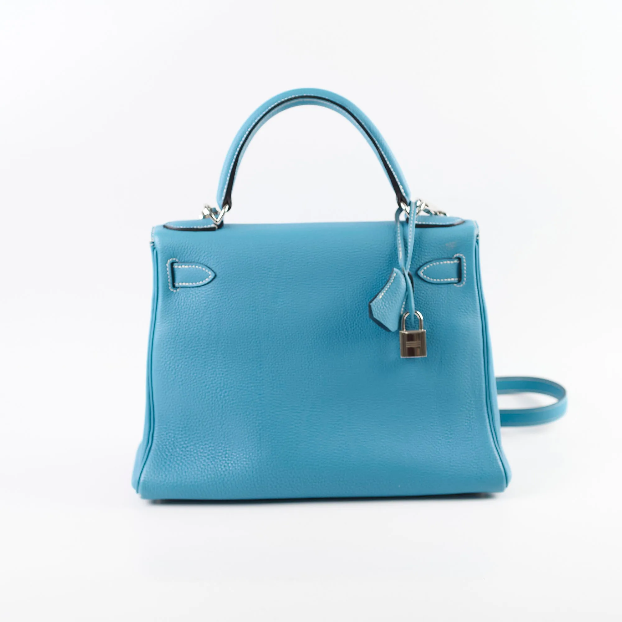 Hermes Kelly 28 Togo Leather Blue Jeans - G square (2003)