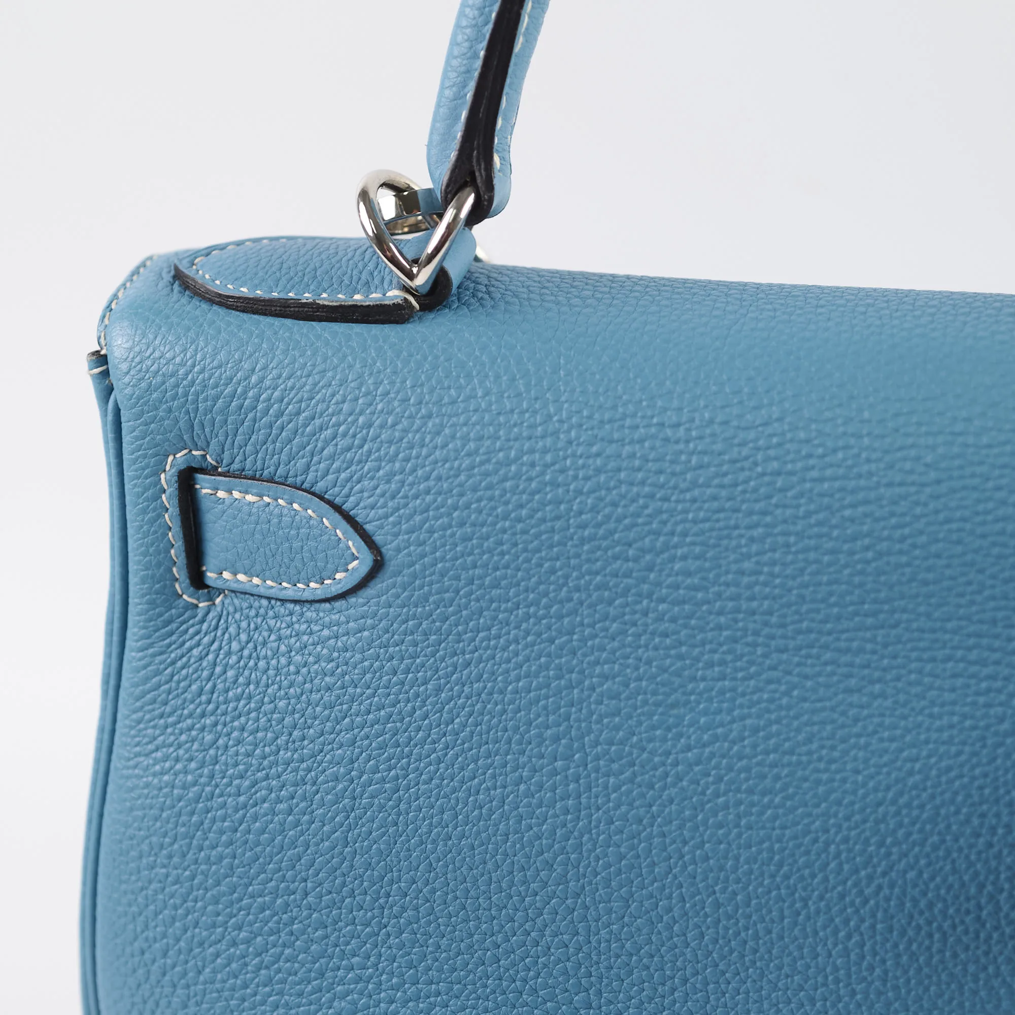 Hermes Kelly 28 Togo Leather Blue Jeans - G square (2003)